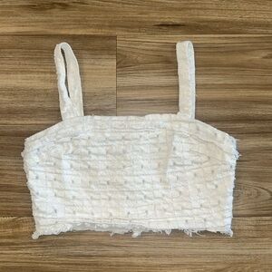 Lulus white cropped shirt